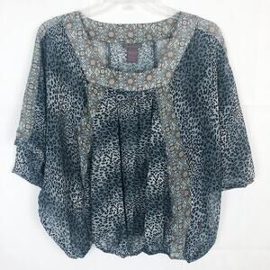 Fire Los Angeles Animal Print Square Neck Top Size M